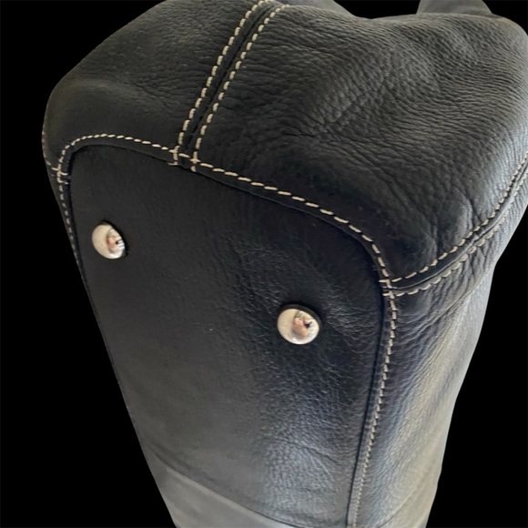 Tignanello Black Pebble Leather Satchel - Picture 6 of 9